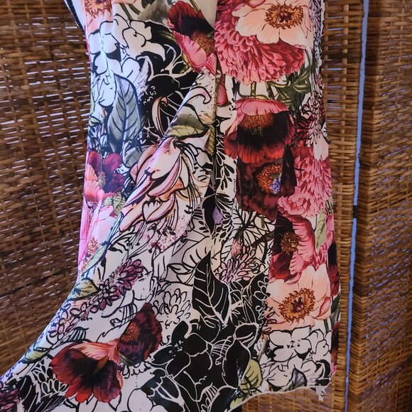 VTG 90s Y2K Spense Sheer Blouse Sleeveless Burgundy Black Floral Pleat Front M - Picture 2 of 5